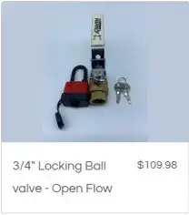 3/4" Locking Ball Valve - Open Flow